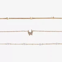 Arizona Gold Tone Womens Butterfly 3-pc. Necklace Set
