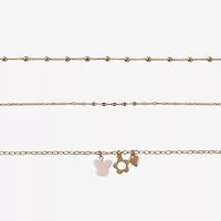 Arizona Gold Tone Layered Womens Butterfly Flower Heart 3-pc. Necklace Set