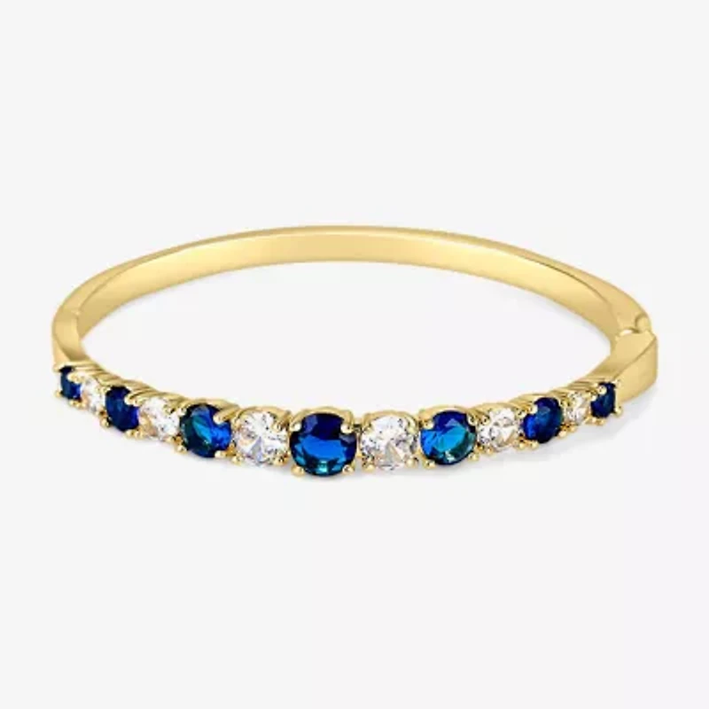 Sparkle Allure Graduating Womens Cubic Zirconia Pure Silver Over Brass Bangle Bracelet