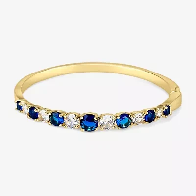 Sparkle Allure Graduating Womens Cubic Zirconia Pure Silver Over Brass Bangle Bracelet