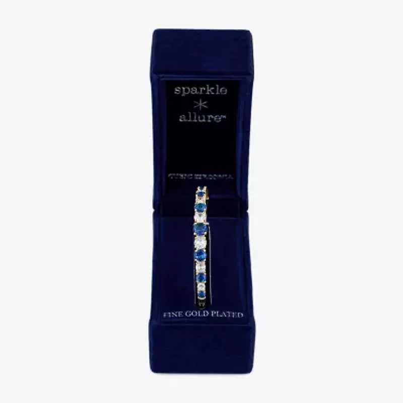 Sparkle Allure Graduating Womens Cubic Zirconia Pure Silver Over Brass Bangle Bracelet