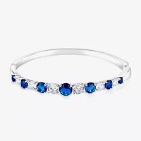 Sparkle Allure Graduating Womens Cubic Zirconia Pure Silver Over Brass Bangle Bracelet