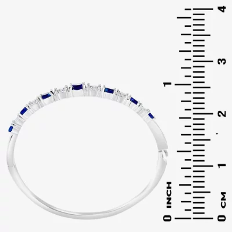 Sparkle Allure Graduating Womens Cubic Zirconia Pure Silver Over Brass Bangle Bracelet