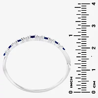 Sparkle Allure Graduating Womens Cubic Zirconia Pure Silver Over Brass Bangle Bracelet