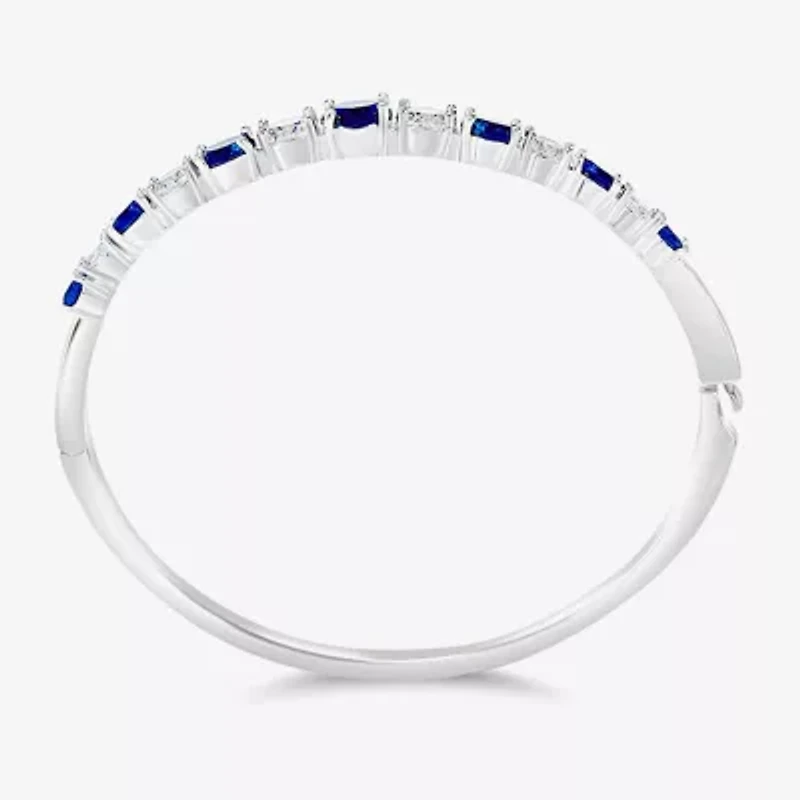 Sparkle Allure Graduating Womens Cubic Zirconia Pure Silver Over Brass Bangle Bracelet