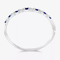 Sparkle Allure Graduating Womens Cubic Zirconia Pure Silver Over Brass Bangle Bracelet