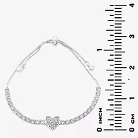 Sparkle Allure Light Up Box Womens Cubic Zirconia Pure Silver Over Brass Heart -pc. Jewelry Set