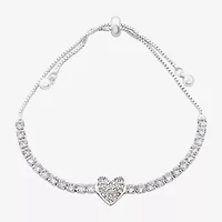 Sparkle Allure Light Up Box Womens Cubic Zirconia Pure Silver Over Brass Heart -pc. Jewelry Set