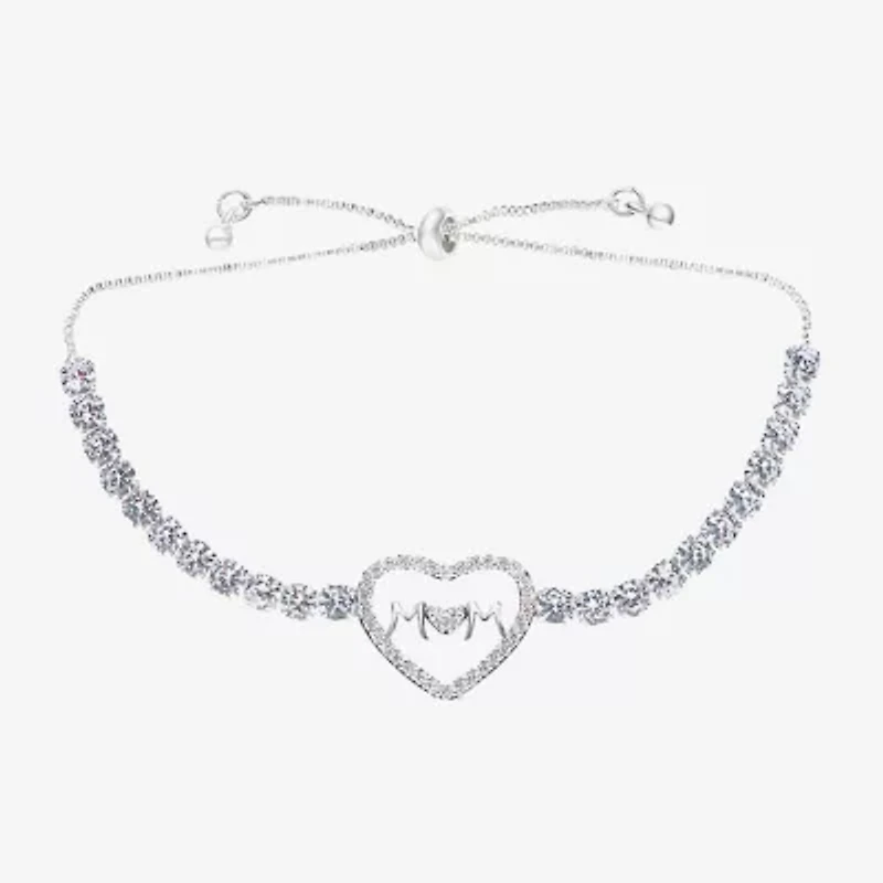 Sparkle Allure Light Up Box Womens Cubic Zirconia Pure Silver Over Brass Heart 2-pc. Jewelry Set