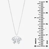 Sparkle Allure Light Up Box Womens Cubic Zirconia Pure Silver Over Brass Butterfly -pc. Jewelry Set
