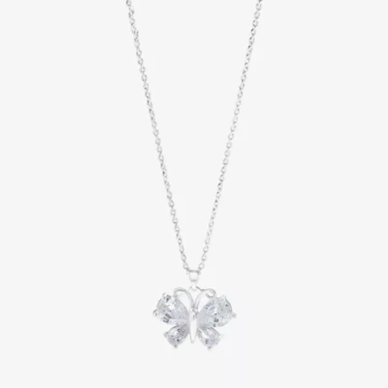 Sparkle Allure Light Up Box Womens Cubic Zirconia Pure Silver Over Brass Butterfly -pc. Jewelry Set