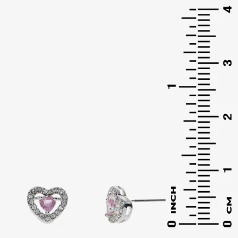 Sparkle Allure Light Up Box Halo Womens Cubic Zirconia Pure Silver Over Brass Heart 2-pc. Jewelry Set