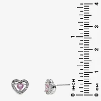 Sparkle Allure Light Up Box Halo Womens Cubic Zirconia Pure Silver Over Brass Heart 2-pc. Jewelry Set