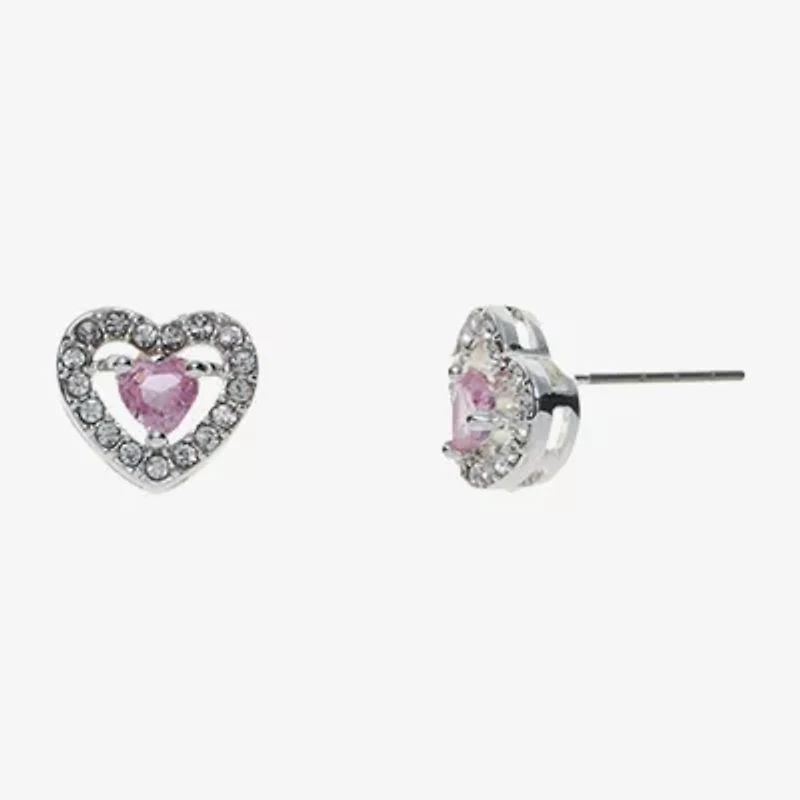 Sparkle Allure Light Up Box Halo Womens Cubic Zirconia Pure Silver Over Brass Heart 2-pc. Jewelry Set