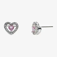 Sparkle Allure Light Up Box Halo Womens Cubic Zirconia Pure Silver Over Brass Heart 2-pc. Jewelry Set