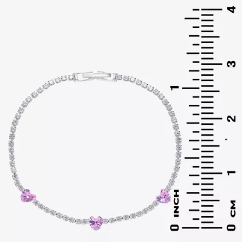 Sparkle Allure Light Up Box Womens Cubic Zirconia Pure Silver Over Brass Heart 2-pc. Jewelry Set