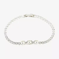 Sparkle Allure Light Up Box Womens Cubic Zirconia Simulated Pearl Pure Silver Over Brass Oval 2-pc. Jewelry Set