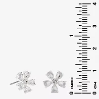 Sparkle Allure Light Up Box Womens Cubic Zirconia Pure Silver Over Brass Flower 2-pc. Jewelry Set