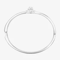 Sparkle Allure Womens Cubic Zirconia Pure Silver Over Brass Oval Bangle Bracelet