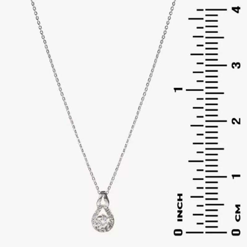 Sparkle Allure Light Up Box Womens Cubic Zirconia Pure Silver Over Brass Pear 4-pc. Jewelry Set
