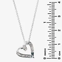 Sparkle Allure Light Up Box Womens Cubic Zirconia Pure Silver Over Brass Heart 4-pc. Jewelry Set