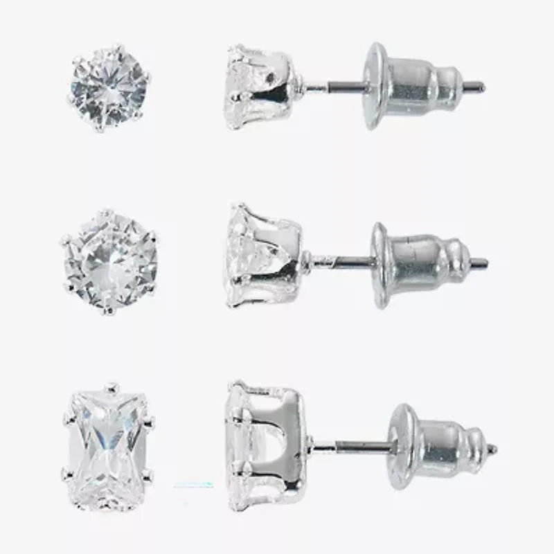 Sparkle Allure Light Up Box Womens Cubic Zirconia Pure Silver Over Brass Heart 4-pc. Jewelry Set