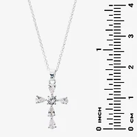 Sparkle Allure Light Up Box Womens Cubic Zirconia Pure Silver Over Brass Cross 4-pc. Jewelry Set