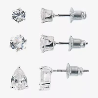 Sparkle Allure Light Up Box Womens Cubic Zirconia Pure Silver Over Brass Cross 4-pc. Jewelry Set