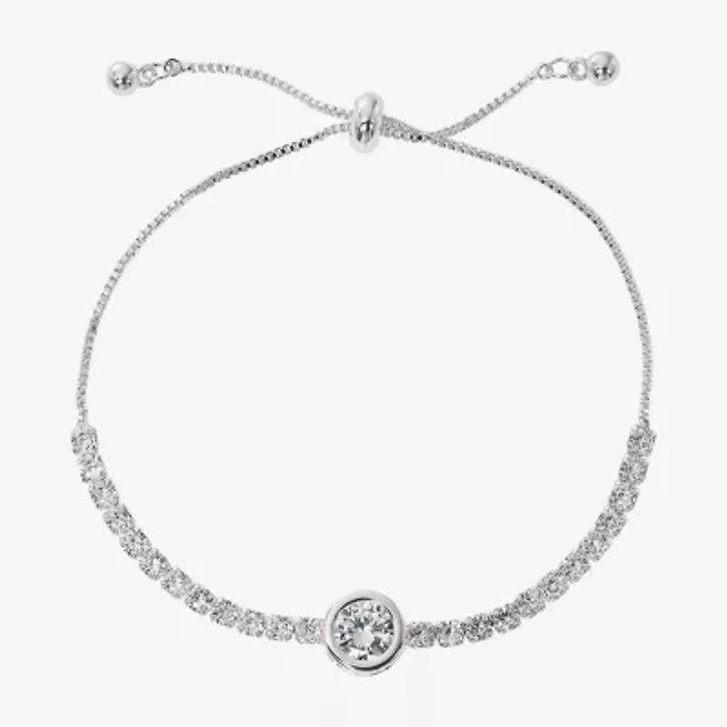 Sparkle Allure Light Up Box Womens Cubic Zirconia Pure Silver Over Brass Round 2-pc. Jewelry Set
