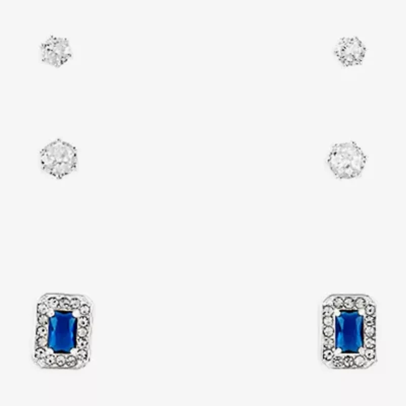 Sparkle Allure Light Up Box Womens Cubic Zirconia Pure Silver Over Brass Square 4-pc. Jewelry Set