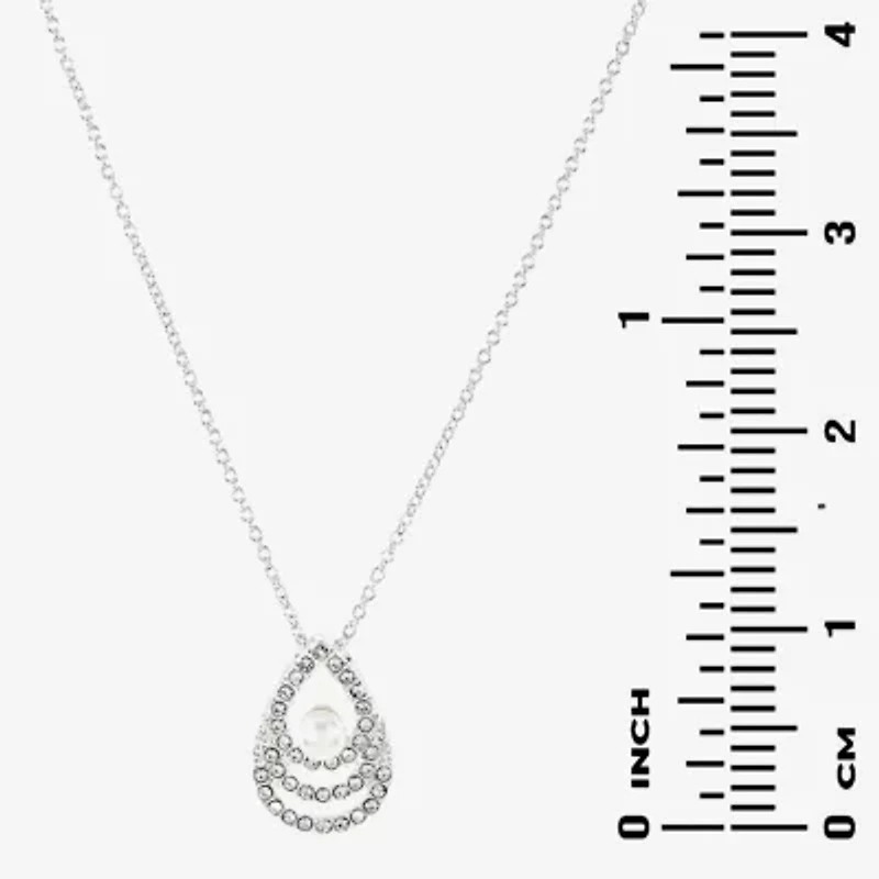 Sparkle Allure Light Up Box Womens White Cubic Zirconia Pure Silver Over Brass Pear 2-pc. Jewelry Set