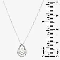 Sparkle Allure Light Up Box Womens White Cubic Zirconia Pure Silver Over Brass Pear 2-pc. Jewelry Set