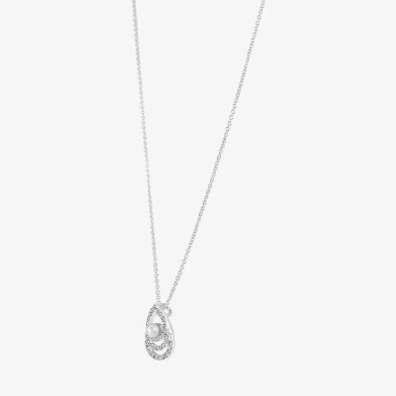 Sparkle Allure Light Up Box Womens White Cubic Zirconia Pure Silver Over Brass Pear 2-pc. Jewelry Set