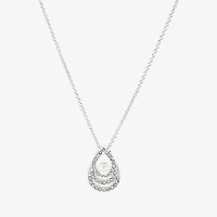 Sparkle Allure Light Up Box Womens White Cubic Zirconia Pure Silver Over Brass Pear 2-pc. Jewelry Set