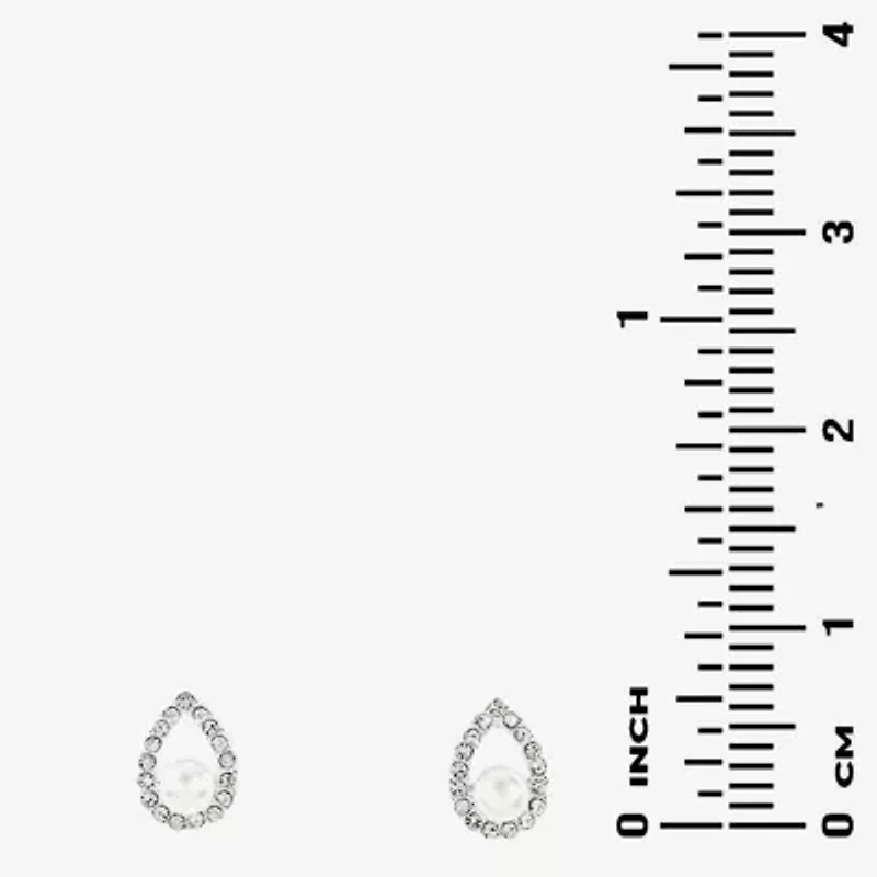Sparkle Allure Light Up Box Womens White Cubic Zirconia Pure Silver Over Brass Pear 2-pc. Jewelry Set