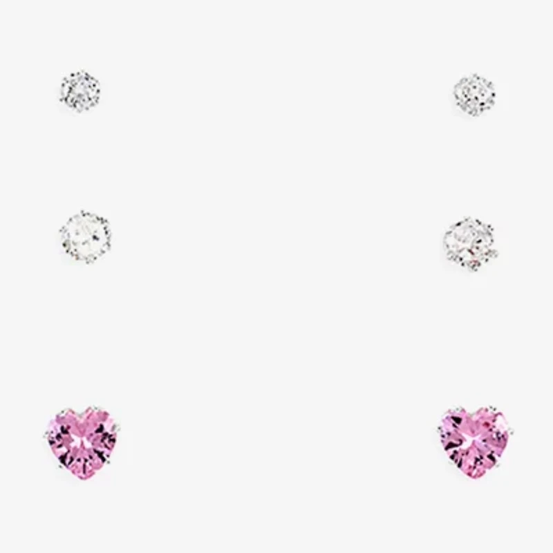 Sparkle Allure Light Up Box Womens Cubic Zirconia Pure Silver Over Brass Heart 4-pc. Jewelry Set