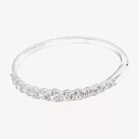 Sparkle Allure Womens Cubic Zirconia Pure Silver Over Brass Bangle Bracelet