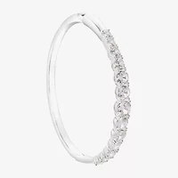 Sparkle Allure Womens Cubic Zirconia Pure Silver Over Brass Bangle Bracelet