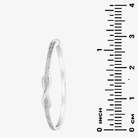 Sparkle Allure Womens White Pure Silver Over Brass Infinity Bangle Bracelet