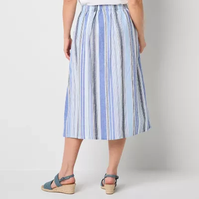 St. John's Bay Womens Midi Tall A-Line Skirt