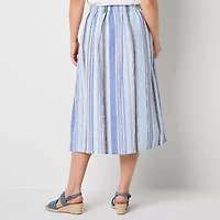 St. John's Bay Womens Midi Tall A-Line Skirt