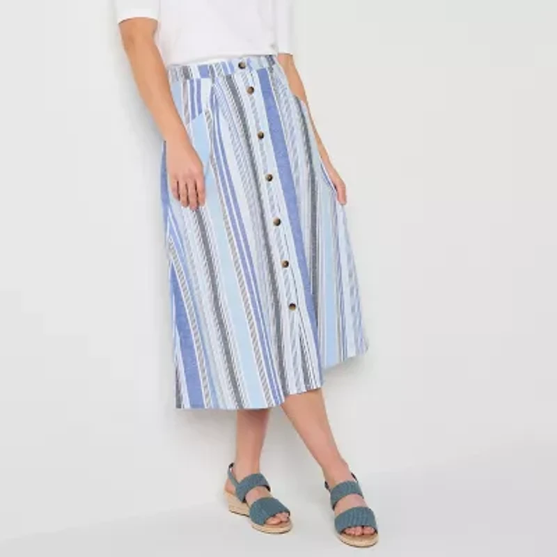 St. John's Bay Womens Midi Tall A-Line Skirt