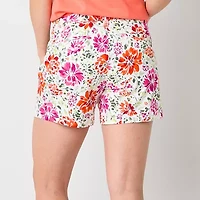 St. John's Bay Womens 5 3/4" Mid Rise Tall Chino Short