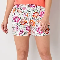 St. John's Bay Womens 5 3/4" Mid Rise Tall Chino Short