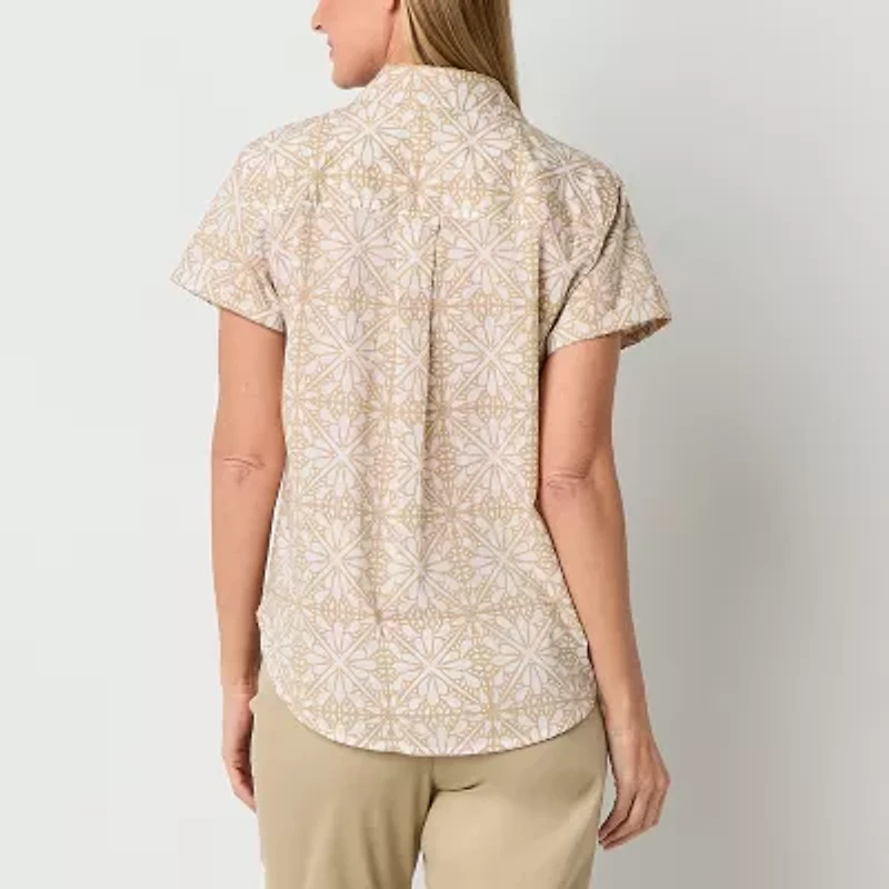 St. John's Bay Womens Tall Short Sleeve Blouse