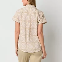 St. John's Bay Womens Tall Short Sleeve Blouse