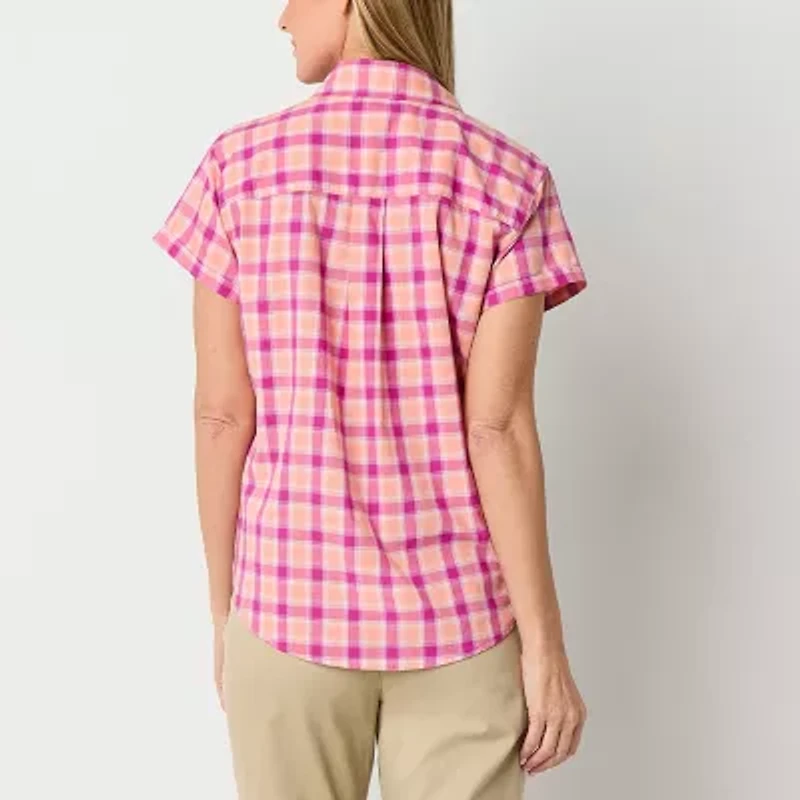 St. John's Bay Womens Tall Short Sleeve Blouse