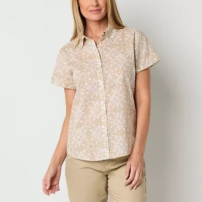 St. John's Bay Womens Tall Short Sleeve Blouse