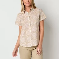 St. John's Bay Womens Tall Short Sleeve Blouse