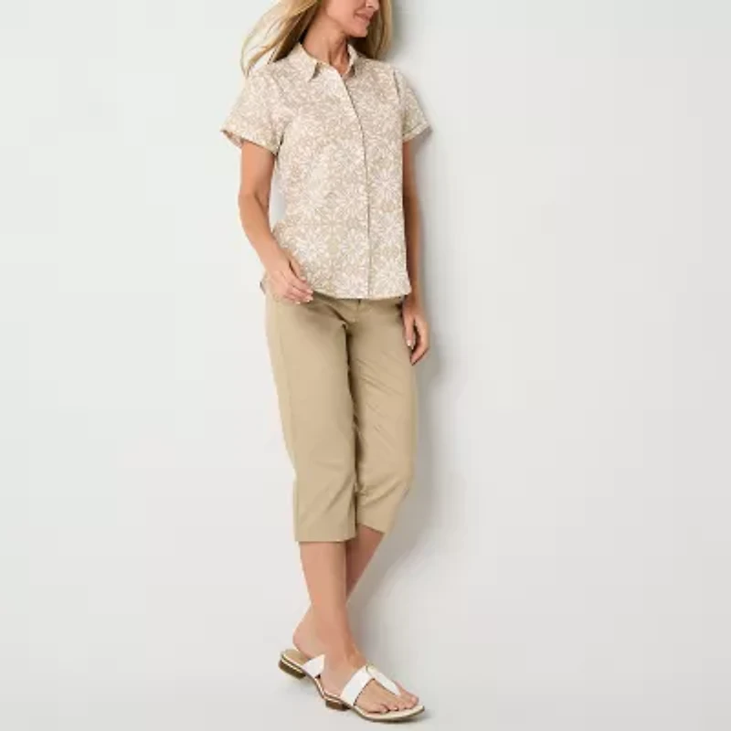 St. John's Bay Womens Tall Short Sleeve Blouse